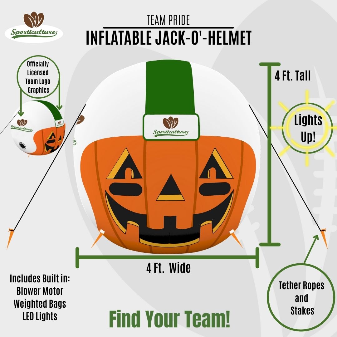 Officially Licensed NFL Miami Dolphins 4' Inflatable Jack-O'-Helmet