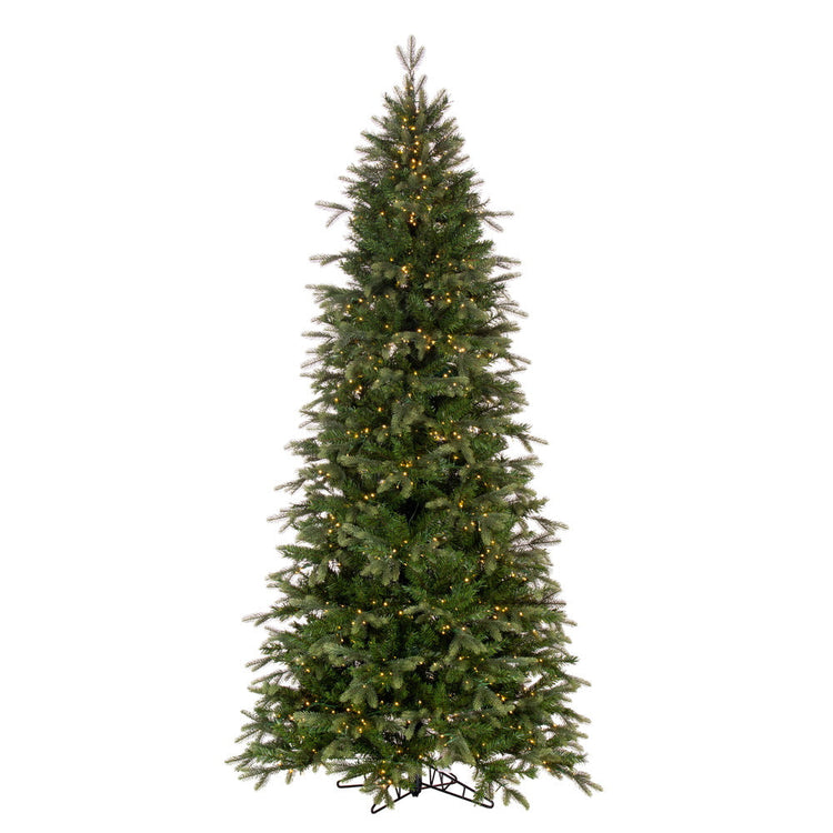 Douglas Fir Artificial Slim Christmas Tree with Warm White LED Lights - 7.5' x 44"