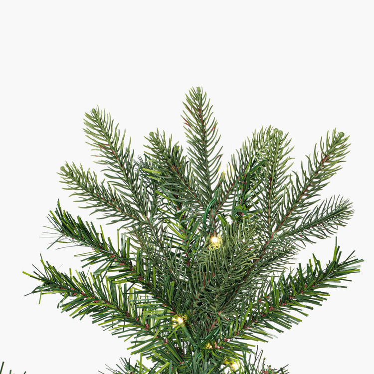 Douglas Fir Artificial Slim Christmas Tree with Warm White LED Lights - 7.5' x 44"