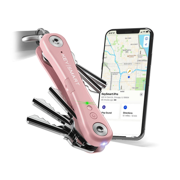 Porte-clés connecté or rose sans fil et compact Pro par KeySmart