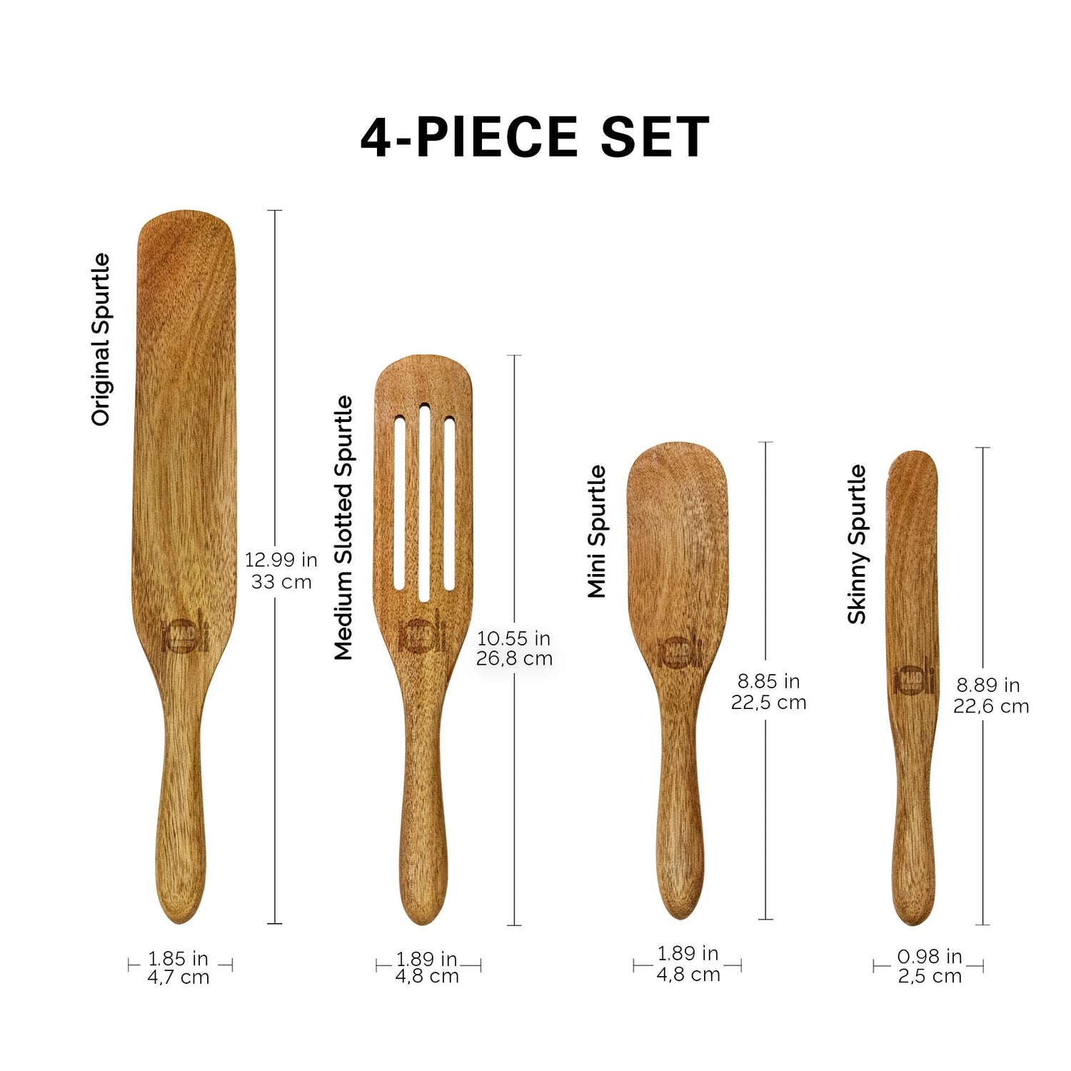 Mad Hungry 3-Piece Acacia Wood Measuring Spoon Set 