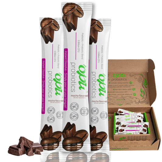 SPECIAL OFFER 30 Opu Mocha INSTANT DISSOLVE Pre + Probiotic Packets!