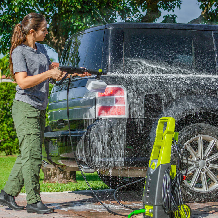 Electric Pressure Washer | 13-Amp | Included Utility Bristle and Rim Brushes | Quick Connect + Turbo Nozzles | Bonus 3 Year Warranty