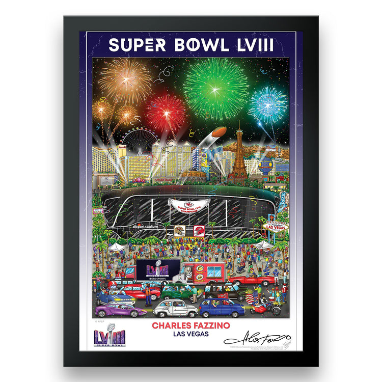 Collectors Edition Super Bowl LVIII Fine Art Print by Charles Fazzino