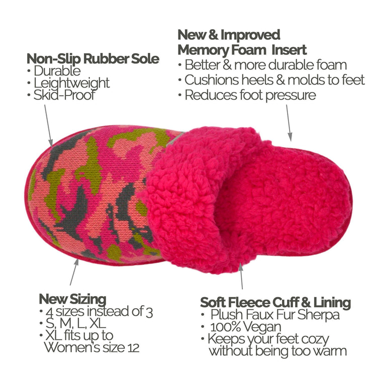 Bright Collection Creekside Slide Slippers | Camo Pink