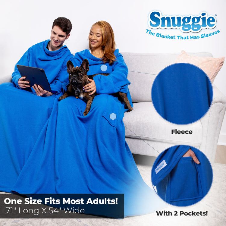 SPECIAL OFFER - Buy 1 Get 1 - The Blanket With Sleeves - FLEECE TRUE BLUE