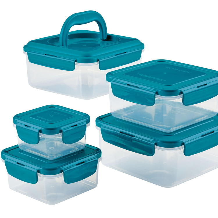 SPECIAL OFFER 10-Piece Plastic Square Nestable Food Storage Containers