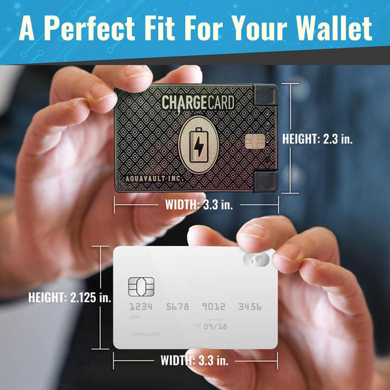 Chargecard® Ultra -Thin Card Card Dimensiune încărcător de telefon - Negru