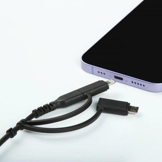 36'' 3-in-1 USB Charging Cable with Lightning and Micro Adapters