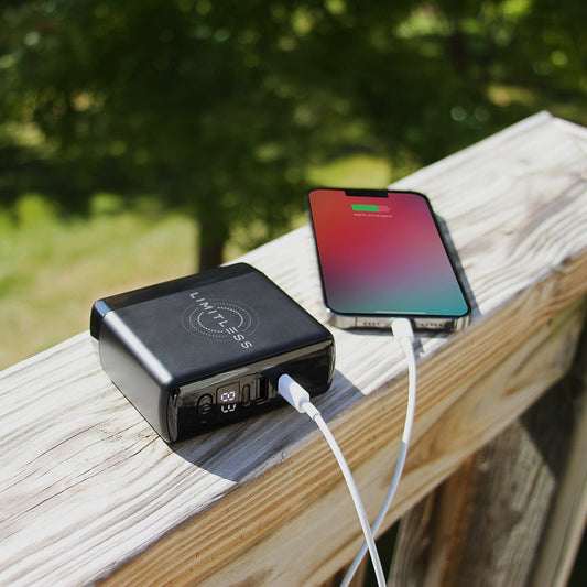 Limitless PowerPro Go - 3-In-1 Wall Charger and 10,000mAh Portable Power Bank with Digital Display Plum/