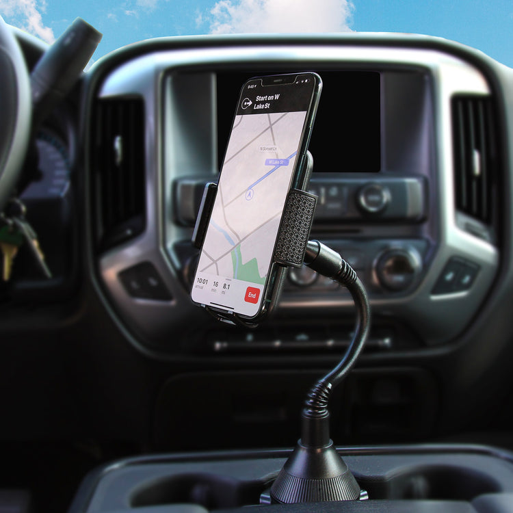 Cup Holder Phone Mount with Adjustable Base, Flexible Neck, & Air Vent Clip