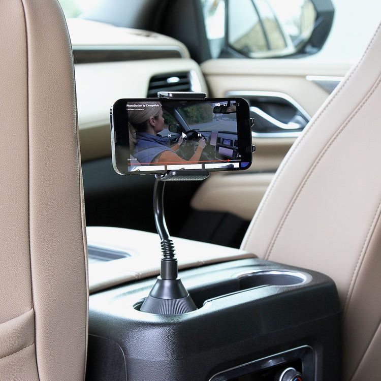 Cup Holder Phone Mount with Adjustable Base, Flexible Neck, & Air Vent Clip