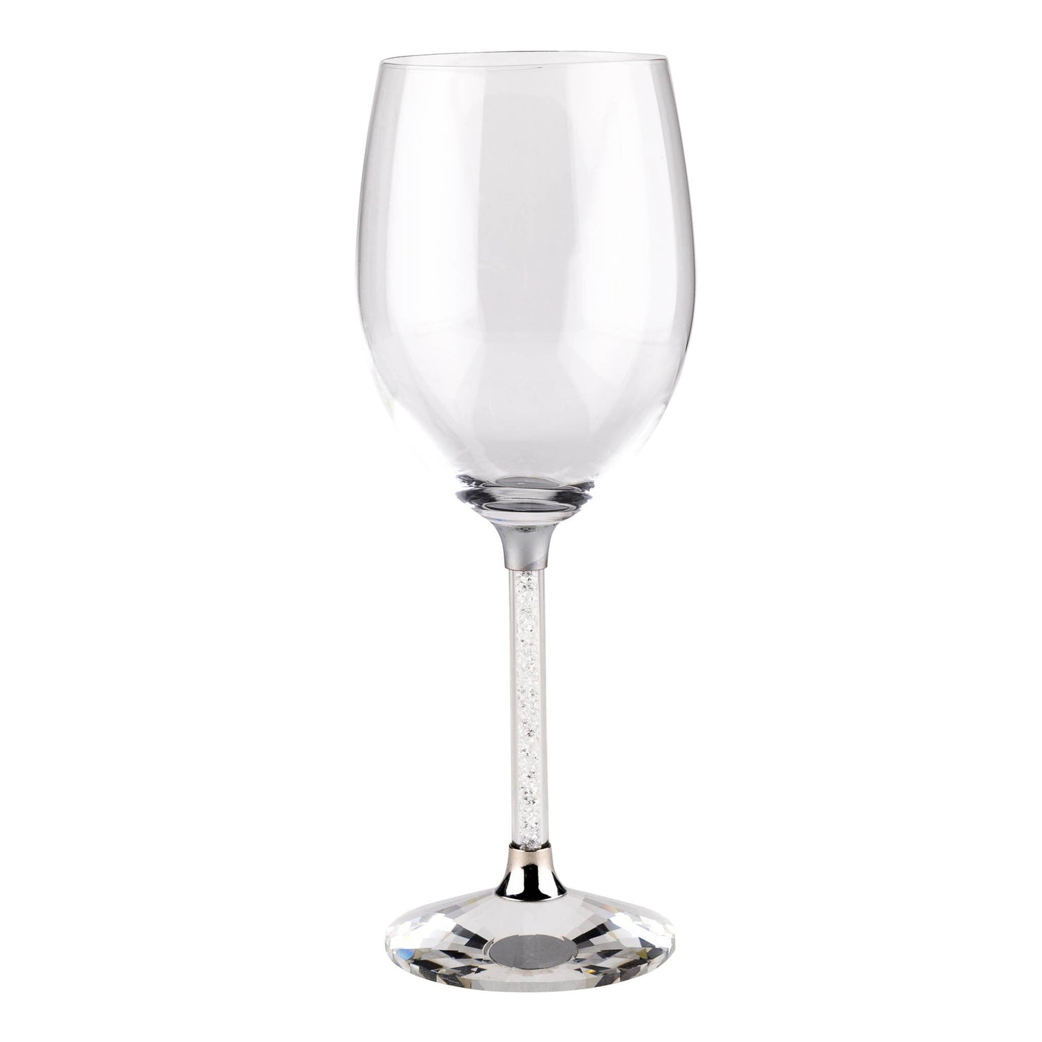 Wine Glasses with Crystal-Filled Stems