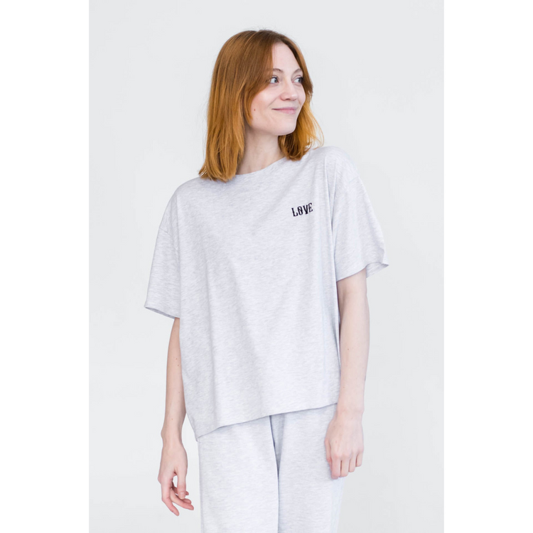 SPECIAL OFFER Stella Boxy T-Shirt | Pebble Grey