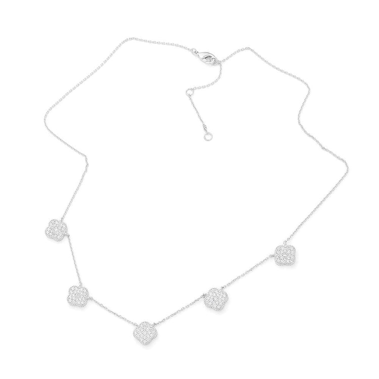 Clover CZ Cluster Necklace